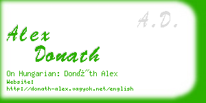 alex donath business card
